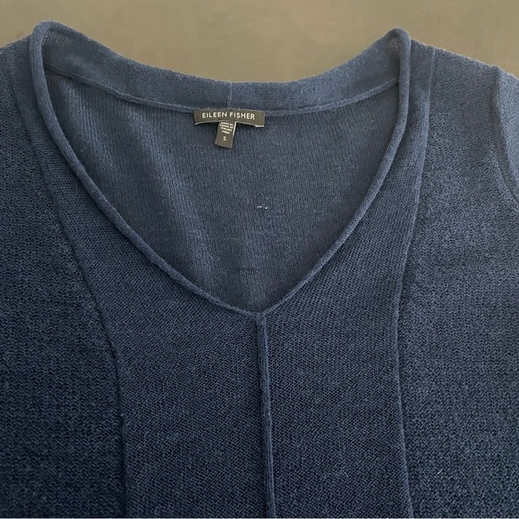 Eileen Fisher Navy Short Sleeve Top Size Small - Picture 4 of 7